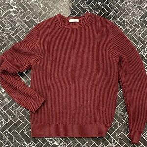 Elegant Men's Burgundy Crewneck Sweater